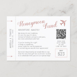 Honeymoon Fund Registry Wish Request Begleitkarte
