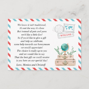 Honeymoon Fund Request World Travel Polterabend Begleitkarte