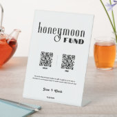 Honeymoon Fund Retro Cash QR Code Wedding Sign Sockelschild (In Situ)