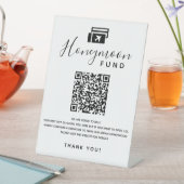 Honeymoon Fund Scan QR Code Digital Wedding Wish Sockelschild (In Situ)