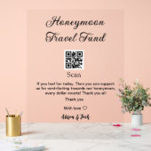 Honeymoon fund scan QR codeadd name  Acrylschild (Hochzeit)