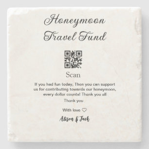 Honeymoon Fund Scan QR Codeadname Steinuntersetzer