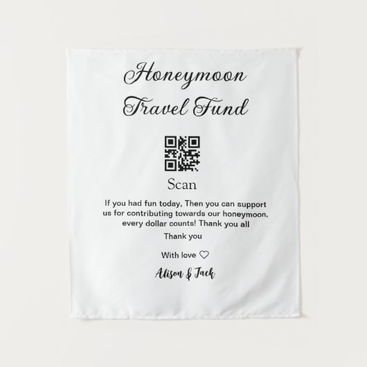Honeymoon Fund Scan QR Codeadname Wandteppich (Vorderseite)