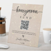 Honeymoon Fund Sign, Cash Honeymoon Wish Sockelschild (In Situ)
