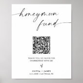 Honeymoon Fund Sign, Honeymoon QR Code Fund Sign Poster (Vorne)