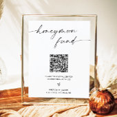 Honeymoon Fund Sign, Honeymoon QR Code Fund Sign Poster