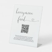Honeymoon Fund Sign mit Gedicht & QR Code Sockelschild (Vorderseite)