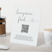Honeymoon Fund Sign mit Gedicht & QR Code Sockelschild (In SItu)