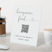 Honeymoon Fund Sign mit Message & QR Code Sockelschild (In SItu)