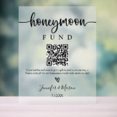 Honeymoon Fund Sign, QR Code Honeymoon Wish Acrylschild (Neutral)
