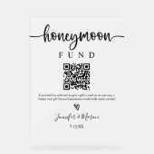 Honeymoon Fund Sign, QR Code Honeymoon Wish Acrylschild (Vorderseite)