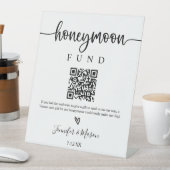 Honeymoon Fund Sign, QR Code Honeymoon Wish Sockelschild (In Situ)