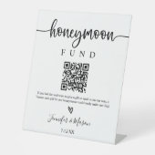 Honeymoon Fund Sign, QR Code Honeymoon Wish Sockelschild (Vorderseite)