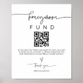 Honeymoon Fund Sign Wedding Cash Gift Tabelle G400 Poster (Vorne)