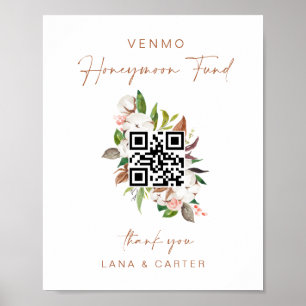 Honeymoon Fund Sign Wedding Cash Gift Tabelle G400 Poster