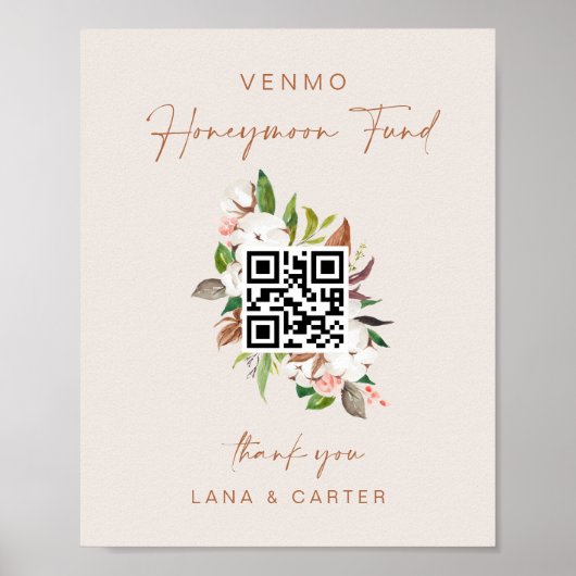 Honeymoon Fund Sign Wedding Cash Gift Tabelle G400 Poster (Vorne)