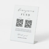 Honeymoon Fund Sign Wedding Reception Geschenk J10 Sockelschild (Vorderseite)
