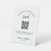 Honeymoon Fund Sign Wedding Reception Geschenk N10 Sockelschild (Vorderseite)