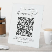 Honeymoon Fund Simple QR Code Newlyweds Sockelschild (In Situ)