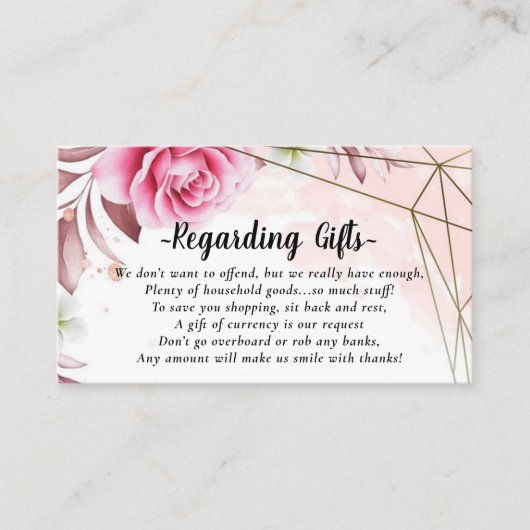 Honeymoon Fund statt Geschenke Begleitkarte (Vorderseite)