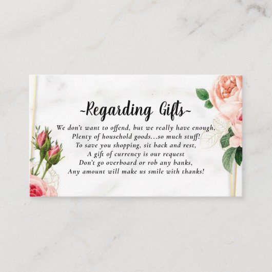 Honeymoon Fund statt Geschenkkarten Begleitkarte (Vorderseite)