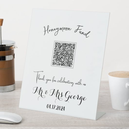 Honeymoon Fund Table Pedestal Sign for Wedding Sockelschild (In Situ)