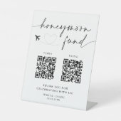 Honeymoon Fund unterzeichnen QR-Code - Hochzeitsze Sockelschild (Vorderseite)