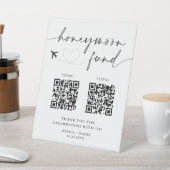 Honeymoon Fund unterzeichnen QR-Code - Hochzeitsze Sockelschild (In SItu)
