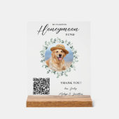 Honeymoon Fund Venmo QR Code Dog Foto Haustier Hoc Acrylschild (Vorderseite)