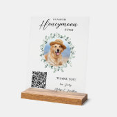 Honeymoon Fund Venmo QR Code Dog Foto Haustier Hoc Acrylschild (Winkel)
