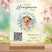 Honeymoon Fund Venmo QR Code Dog Foto Haustier Hoc Acrylschild