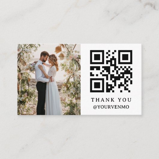Honeymoon Fund Venmo QR Code Wedding Begleitkarte (Vorderseite)