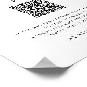 Honeymoon Fund Venmo QR Code Wedding Poster (Ecke)