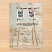Honeymoon fund venomo paypal donation Q R couple Acryleinladungen (Vorderseite)