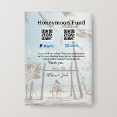 Honeymoon fund venomo paypal donation Q R couple Button (Vorderseite)