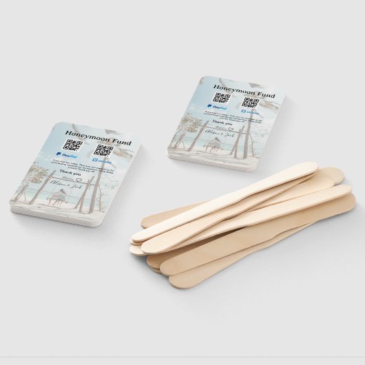 Honeymoon fund venomo paypal donation Q R couple Fächer (Non-assembled)