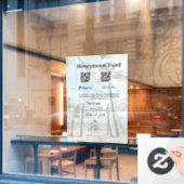 Honeymoon fund venomo paypal donation Q R couple Fensteraufkleber (Café-Fenster)