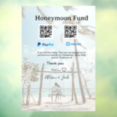 Honeymoon fund venomo paypal donation Q R couple Fensteraufkleber (Blatt 3)