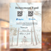 Honeymoon fund venomo paypal donation Q R couple Fensteraufkleber (Blatt 2)