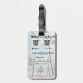 Honeymoon fund venomo paypal donation Q R couple Gepäckanhänger (Rückseite vertikal)