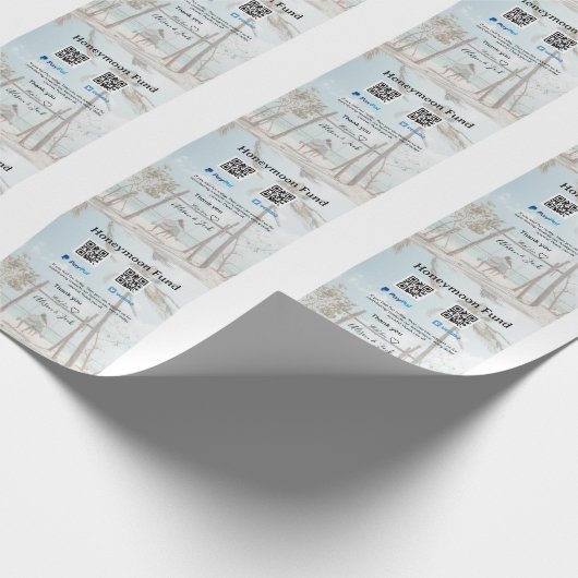 Honeymoon fund venomo paypal donation Q R couple Geschenkpapier (Ecke)