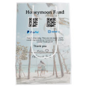 Honeymoon fund venomo paypal donation Q R couple Mittlere Geschenktüte (Rückseite)