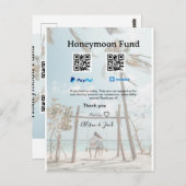 Honeymoon fund venomo paypal donation Q R couple Postkarte (Vorne/Hinten)