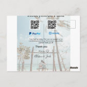 Honeymoon fund venomo paypal donation Q R couple Postkarte (Rückseite)