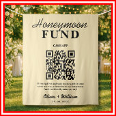 Honeymoon Fund Wedding QR Butter Yellow Background Wandteppich