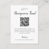Honeymoon Fund Wedding QR Code Minimal Elegant Begleitkarte (Vorderseite)