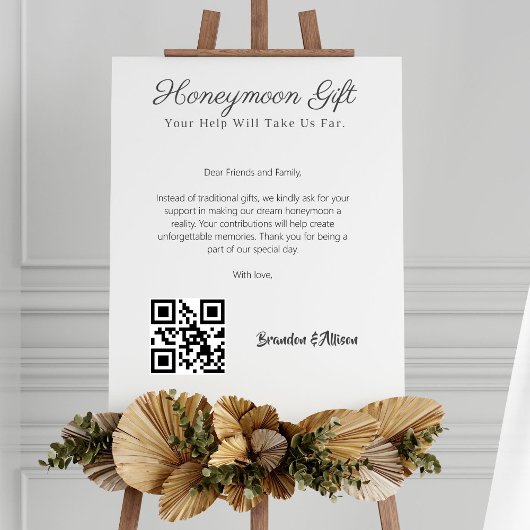 Honeymoon Fund Wedding Registry Geschenk Qr Code Einladung
