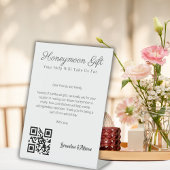 Honeymoon Fund Wedding Registry Geschenk Qr Code Sockelschild