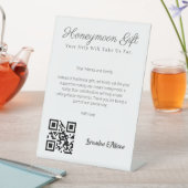 Honeymoon Fund Wedding Registry Geschenk Qr Code Sockelschild (In Situ)