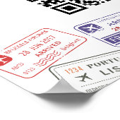 Honeymoon Fund Wedding Registry Qr Code Passport Poster (Ecke)